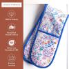 imageMaison dHermine Pot Holders 100 Cotton Set of 2 Pot Holders 8quot x 8quot with Loop Heat Resistant Grilling Microwave Barbeque Handling Hot Pans  Easter Decorations SpringSummer Lazy Summer Days16  Indian Floral
