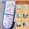 imageMaison dHermine Pot Holders 100 Cotton Set of 2 Pot Holders 8quot x 8quot with Loop Heat Resistant Grilling Microwave Barbeque Handling Hot Pans  Easter Decorations SpringSummer Lazy Summer Days16  Indian Floral