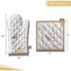 imageMaison dHermine Pot Holders 100 Cotton Set of 2 Pot Holders 8quot x 8quot with Loop Heat Resistant Grilling Microwave Barbeque Handling Hot Pans  Easter Decorations SpringSummer Lazy Summer Days10  Meadow Florals  Beige