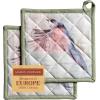 imageMaison dHermine Pot Holders 100 Cotton Set of 2 Pot Holders 8quot x 8quot with Loop Heat Resistant Grilling Microwave Barbeque Handling Hot Pans  Easter Decorations SpringSummer Lazy Summer Days15  Flying Birds