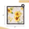 imageMaison dHermine Pot Holders 100 Cotton Set of 2 Pot Holders 8quot x 8quot with Loop Heat Resistant Grilling Microwave Barbeque Handling Hot Pans  Easter Decorations SpringSummer Easter Zest14  Candice