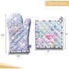 imageMaison dHermine Pot Holders 100 Cotton Set of 2 Pot Holders 8quot x 8quot with Loop Heat Resistant Grilling Microwave Barbeque Handling Hot Pans  Easter Decorations SpringSummer Easter Zest02  Sweet Rose Lavender  Lush