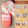 imageMaison dHermine Pot Holders 100 Cotton Set of 2 Pot Holders 8quot x 8quot with Loop Heat Resistant Grilling Microwave Barbeque Handling Hot Pans  Easter Decorations SpringSummer Lazy Summer Days20  Rose Garden