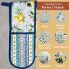 imageMaison dHermine Pot Holders 100 Cotton Set of 2 Pot Holders 8quot x 8quot with Loop Heat Resistant Grilling Microwave Barbeque Handling Hot Pans  Easter Decorations SpringSummer Lazy Summer Days03  Citrus