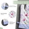 imageMaison dHermine Pot Holders 100 Cotton Set of 2 Pot Holders 8quot x 8quot with Loop Heat Resistant Grilling Microwave Barbeque Handling Hot Pans  Easter Decorations SpringSummer Lazy Summer Days18  Summer Floral