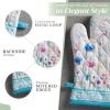 imageMaison dHermine Pot Holders 100 Cotton Set of 2 Pot Holders 8quot x 8quot with Loop Heat Resistant Grilling Microwave Barbeque Handling Hot Pans  Easter Decorations SpringSummer Easter Zest22  Flower in the Field