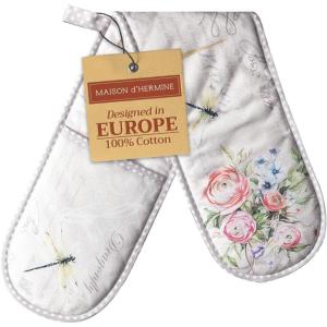 imageMaison dHermine Pot Holders 100 Cotton Set of 2 Pot Holders 8quot x 8quot with Loop Heat Resistant Grilling Microwave Barbeque Handling Hot Pans  Easter Decorations SpringSummer Easter Zest12  Champ De Mars