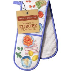 imageMaison dHermine Pot Holders 100 Cotton Set of 2 Pot Holders 8quot x 8quot with Loop Heat Resistant Grilling Microwave Barbeque Handling Hot Pans  Easter Decorations SpringSummer Lazy Summer Days06  Gourmand