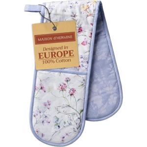 imageMaison dHermine Pot Holders 100 Cotton Set of 2 Pot Holders 8quot x 8quot with Loop Heat Resistant Grilling Microwave Barbeque Handling Hot Pans  Easter Decorations SpringSummer Easter Zest18  Summer Floral