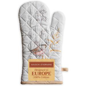 imageMaison dHermine Pot Holders 100 Cotton Set of 2 Pot Holders 8quot x 8quot with Loop Heat Resistant Grilling Microwave Barbeque Handling Hot Pans  Easter Decorations SpringSummer Lazy Summer Days10  Meadow Florals  Beige