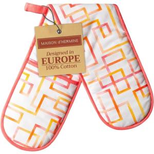 imageMaison dHermine Pot Holders 100 Cotton Set of 2 Pot Holders 8quot x 8quot with Loop Heat Resistant Grilling Microwave Barbeque Handling Hot Pans  Easter Decorations SpringSummer Easter Zest19  Summer Maze
