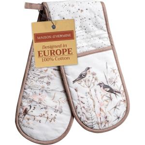 imageMaison dHermine Pot Holders 100 Cotton Set of 2 Pot Holders 8quot x 8quot with Loop Heat Resistant Grilling Microwave Barbeque Handling Hot Pans  Easter Decorations SpringSummer Lazy Summer Days08  Meadow Florals  Brown