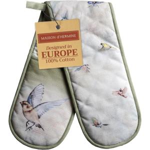 imageMaison dHermine Pot Holders 100 Cotton Set of 2 Pot Holders 8quot x 8quot with Loop Heat Resistant Grilling Microwave Barbeque Handling Hot Pans  Easter Decorations SpringSummer Easter Zest15  Flying Birds