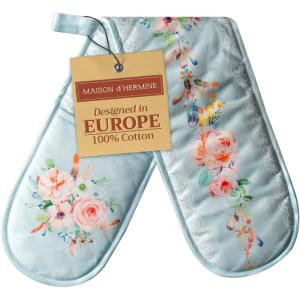 imageMaison dHermine Pot Holders 100 Cotton Set of 2 Pot Holders 8quot x 8quot with Loop Heat Resistant Grilling Microwave Barbeque Handling Hot Pans  Easter Decorations SpringSummer Easter Zest04  Ibiza