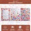 imageMaison dHermine Kitchen Towels 100 Cotton 2750quot x 20quot Cloth Dish Towels for Kitchen Absorbent for Home Dining Parties  Easter Decorations SpringSummer Luxury Loft  Peach Set of 317  Happy Florals  High Summer1