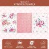 imageMaison dHermine Kitchen Towels 100 Cotton 2750quot x 20quot Cloth Dish Towels for Kitchen Absorbent for Home Dining Parties  Easter Decorations SpringSummer Luxury Loft  Peach Set of 303  Rose Garden