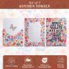 imageMaison dHermine Kitchen Towels 100 Cotton 2750quot x 20quot Cloth Dish Towels for Kitchen Absorbent for Home Dining Parties  Easter Decorations SpringSummer Luxury Loft  Peach Set of 317  Happy Florals  High Summer