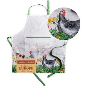 imageMaison dHermine 100 Cotton Apron for women with Pocket Kitchen Chef Apron for Men Easter decorations Cooking Baking Garden16  Basse Cour