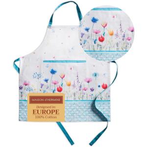 imageMaison dHermine 100 Cotton Apron for women with Pocket Kitchen Chef Apron for Men Easter decorations Cooking Baking Garden23  Flower in the Field