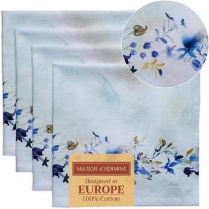 imageMaison dHermine Cloth Napkins 100 Cotton Everyday Set of 4 Dinner Napkins Cloth Washable Kitchen Party Wedding Restaurant Easter Decorations SpringSummer Easter Dew 20quot x 20quot16  Lazy Summer Days