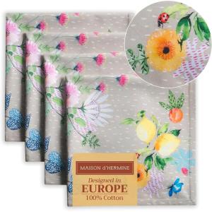 imageMaison dHermine Cloth Napkins 100 Cotton Everyday Set of 4 Dinner Napkins Cloth Washable Kitchen Party Wedding Restaurant Easter Decorations SpringSummer Easter Dew 20quot x 20quot11  Jardin Dete  Fog