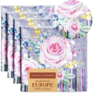 imageMaison dHermine Cloth Napkins 100 Cotton Everyday Set of 4 Dinner Napkins Cloth Washable Kitchen Party Wedding Restaurant Easter Decorations SpringSummer Easter Dew 20quot x 20quot22  Sweet Rose Lavender  Lush