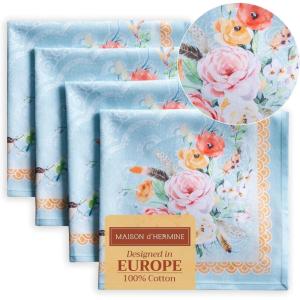 imageMaison dHermine Cloth Napkins 100 Cotton Everyday Set of 4 Dinner Napkins Cloth Washable Kitchen Party Wedding Restaurant Easter Decorations SpringSummer Easter Dew 20quot x 20quot08  Ibiza