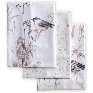 imageMaison dHermine Kitchen Towels 100 Cotton 2750quot x 20quot Cloth Dish Towels for Kitchen Absorbent for Home Dining Parties  Easter Decorations SpringSummer Luxury Loft  Peach Set of 302  Meadow Florals  Brown