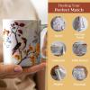 imageMaison d Hermine Coffee Mug with Handles Fine Bone China Pack of One Coffee Mug for Hot Beverages Cappuccino Home Restaurant Perfect for Men ampamp Women Happy Florals  Sweety Roses Are Red 12 Ounce6  Equinoxe  Grey Sparrows