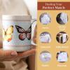 imageMaison d Hermine Coffee Mug with Handles Fine Bone China Pack of One Coffee Mug for Hot Beverages Cappuccino Home Restaurant Perfect for Men ampamp Women Happy Florals  Sweety Roses Are Red 12 Ounce2  Blossoms In Spring  Butterfly