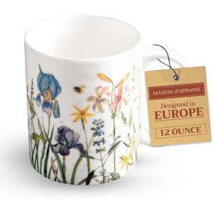 imageMaison d Hermine Coffee Mug with Handles Fine Bone China Pack of Two Coffee Mug for Hot Beverages Cappuccino Latte Home Restaurant Perfect for Men ampamp Women Meadow Florals 15 Ounce1  Fleurs De Mai  Floral