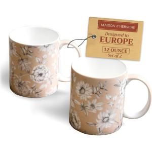 imageMaison d Hermine Coffee Mug with Handles Fine Bone China Pack of Two Coffee Mug for Hot Beverages Cappuccino Latte Home Restaurant Perfect for Men ampamp Women Meadow Florals 15 Ounce9  Pretty Autumn