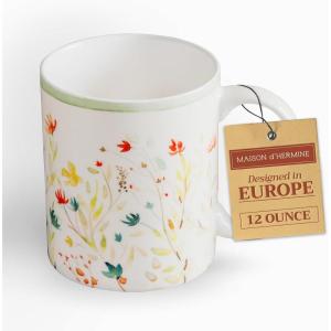 imageMaison d Hermine Coffee Mug with Handles Fine Bone China Pack of Two Coffee Mug for Hot Beverages Cappuccino Latte Home Restaurant Perfect for Men ampamp Women Meadow Florals 15 Ounce2  Colmar  Green