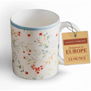 imageMaison d Hermine Coffee Mug with Handles Fine Bone China Pack of Two Coffee Mug for Hot Beverages Cappuccino Latte Home Restaurant Perfect for Men ampamp Women Meadow Florals 15 Ounce2  Colmar  Blue