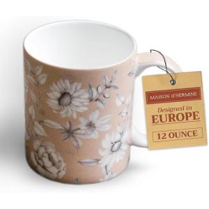 imageMaison d Hermine Coffee Mug with Handles Fine Bone China Pack of Two Coffee Mug for Hot Beverages Cappuccino Latte Home Restaurant Perfect for Men ampamp Women Meadow Florals 15 Ounce9  Pretty Autumn  Mono Autumn