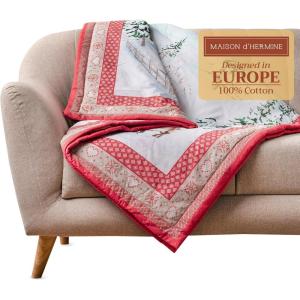 imageMaison d Hermine Throw Blanket Lightweight and Breathable Cotton Easter Throw Blanket for Couch Bed Sofa Girls Boys Women Men Gifts Travel Living Room Bedding 60quotx80quot Osaka18  Rural Christmas