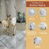imageMaison d Hermine Cedrat 100 Cotton Set of 3 Kitchen Rod Pocket Window Curtain for Cafe  Kitchen  Bedroom  Home 2 Tiers 28quotX36quot and 1 Valance 56quotX18quot13  Deer in the Woods
