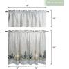 imageMaison d Hermine Cedrat 100 Cotton Set of 3 Kitchen Rod Pocket Window Curtain for Cafe  Kitchen  Bedroom  Home 2 Tiers 28quotX36quot and 1 Valance 56quotX18quot13  Deer in the Woods