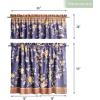 imageMaison d Hermine Cedrat 100 Cotton Set of 3 Kitchen Rod Pocket Window Curtain for Cafe  Kitchen  Bedroom  Home 2 Tiers 28quotX36quot and 1 Valance 56quotX18quot41  Kelim  Infinity