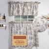 imageMaison d Hermine Cedrat 100 Cotton Set of 3 Kitchen Rod Pocket Window Curtain for Cafe  Kitchen  Bedroom  Home 2 Tiers 28quotX36quot and 1 Valance 56quotX18quot12  the Miller  Paloma Gray