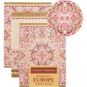 imageMaison d Hermine Kitchen Towel 100 Cotton Quick Dry Cleaning Dishtowel for Gifts Dining Home Wedding Banquet Buffet Kalahari  ThanksgivingChristmas Set of 318  Damask