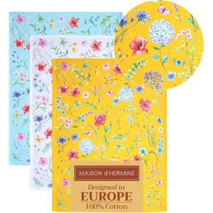 imageMaison dHermine Kitchen Towels 100 Cotton 2750quot x 20quot Cloth Dish Towels for Kitchen Absorbent for Home Dining Cocktail Parties  Easter Decorations SpringSummer Easter Dew Set of 317  Just Floral