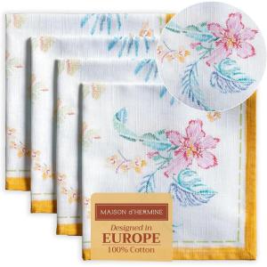 imageMaison dHermine Cloth Napkins 100 Cotton Everyday Set of 4 Dinner Napkins Cloth Washable Kitchen Party Wedding Restaurant Gifts for Mothers Day SpringSummer Luxury Loft  Peach 20quot x 20quot10  Paradise Island