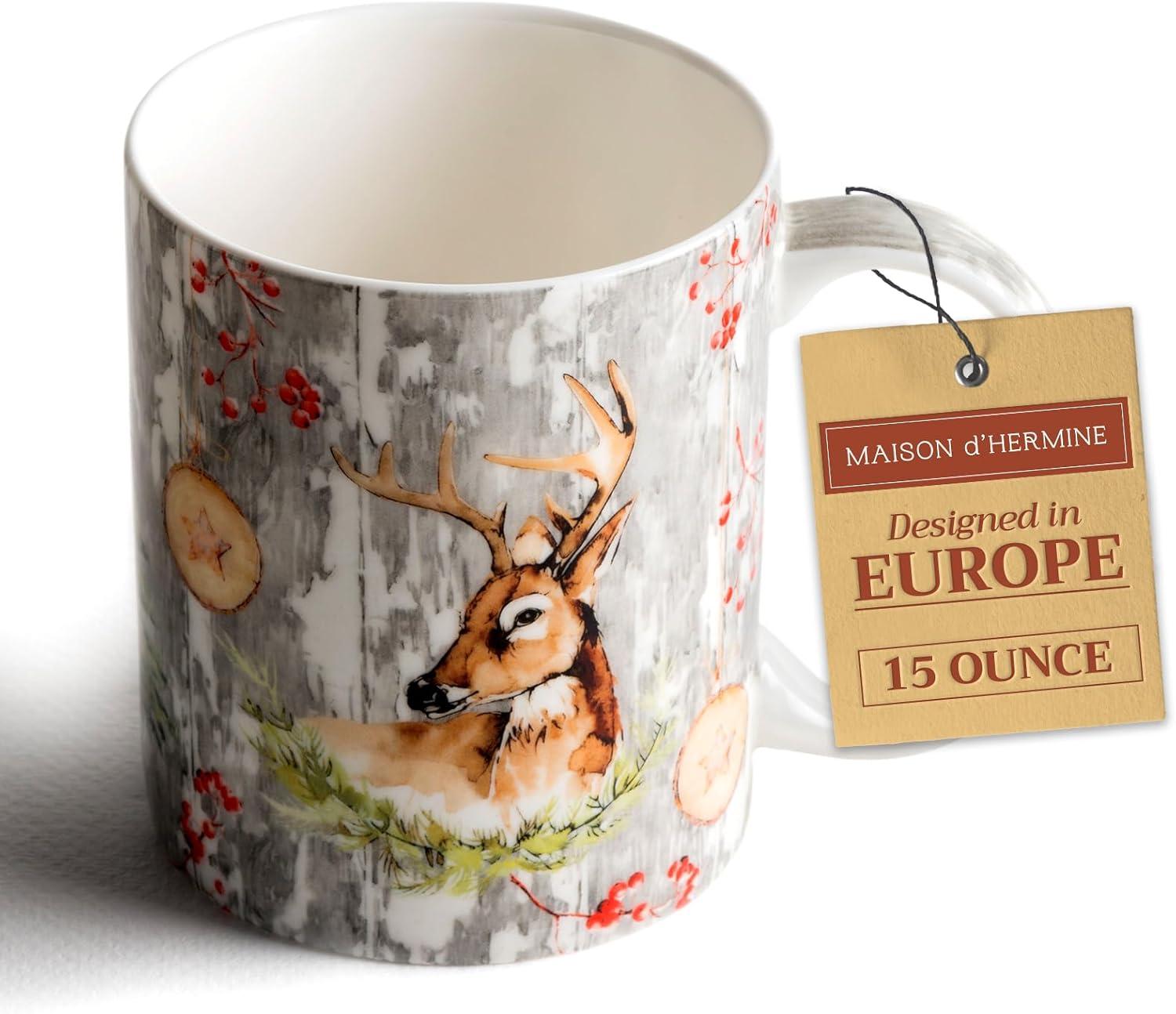 imageMaison d Hermine Coffee Mug with Handles Fine Bone China Pack of One Coffee Mug for Hot Beverages Cappuccino Latte Home Restaurant Perfect for Men ampamp Women Mountain Life  Chalet 15 Ounce1  Mountain Life  Chalet