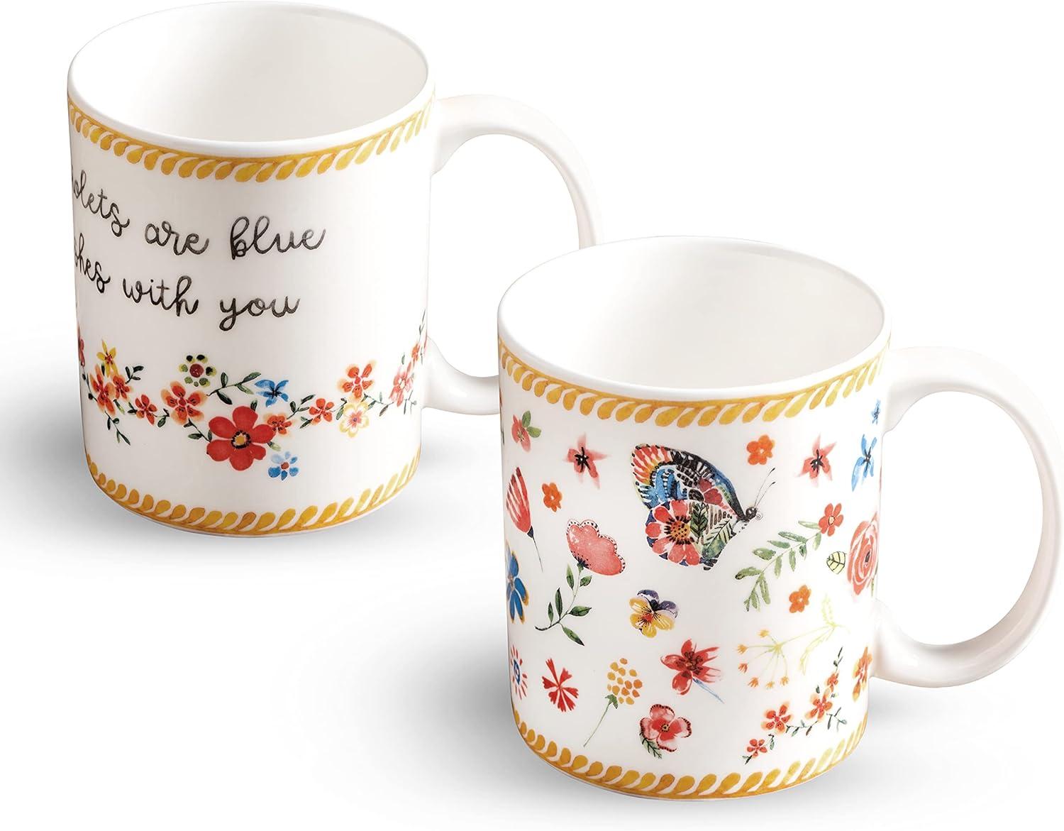 imageMaison d Hermine Coffee Mug with Handles Fine Bone China Pack of One Coffee Mug for Hot Beverages Cappuccino Latte Home Restaurant Perfect for Men ampamp Women Mountain Life  Chalet 15 Ounce7  Happy Florals  Sweety