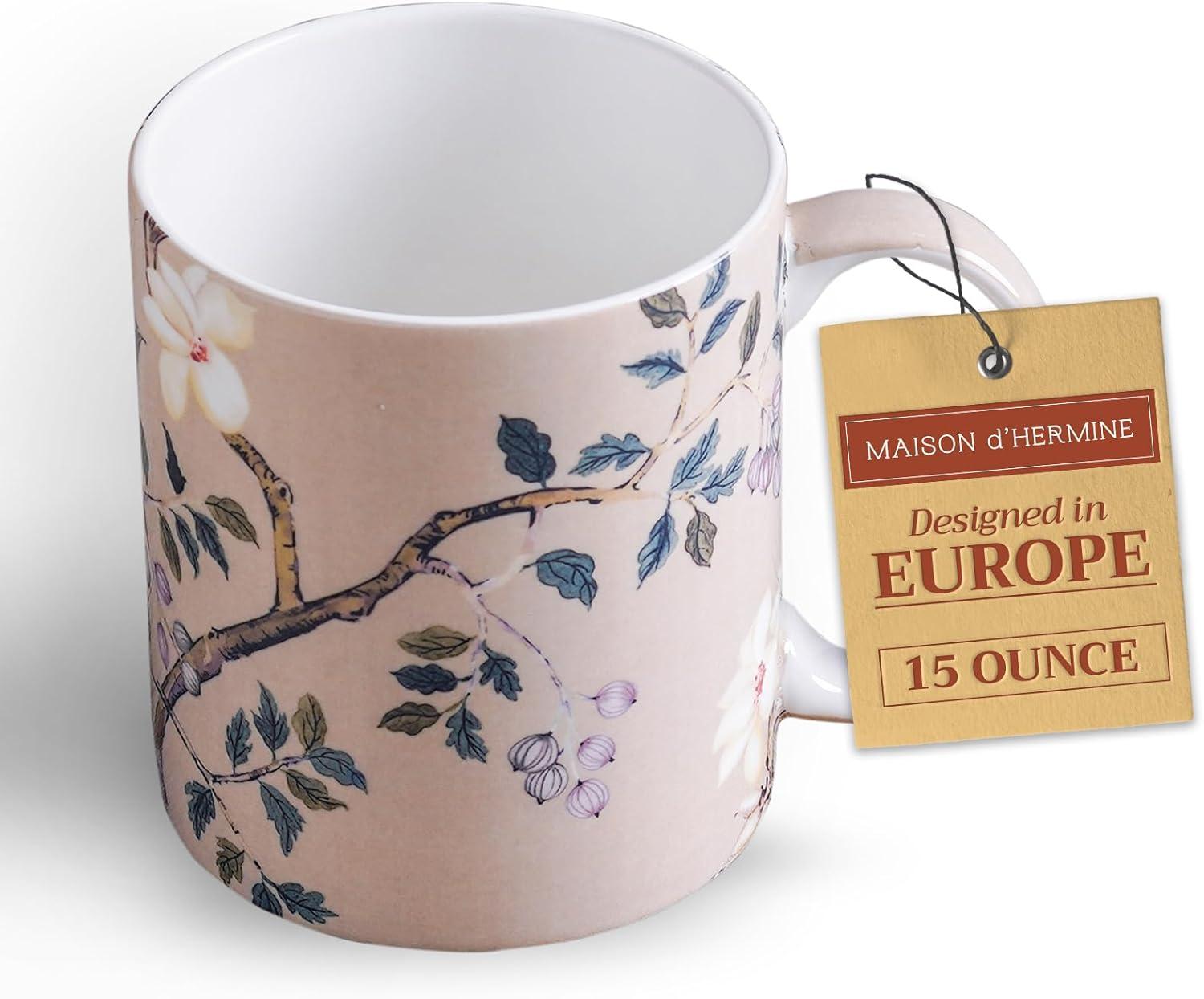 imageMaison d Hermine Coffee Mug with Handles Fine Bone China Pack of One Coffee Mug for Hot Beverages Cappuccino Latte Home Restaurant Perfect for Men ampamp Women Mountain Life  Chalet 15 Ounce8  Osaka  Shima