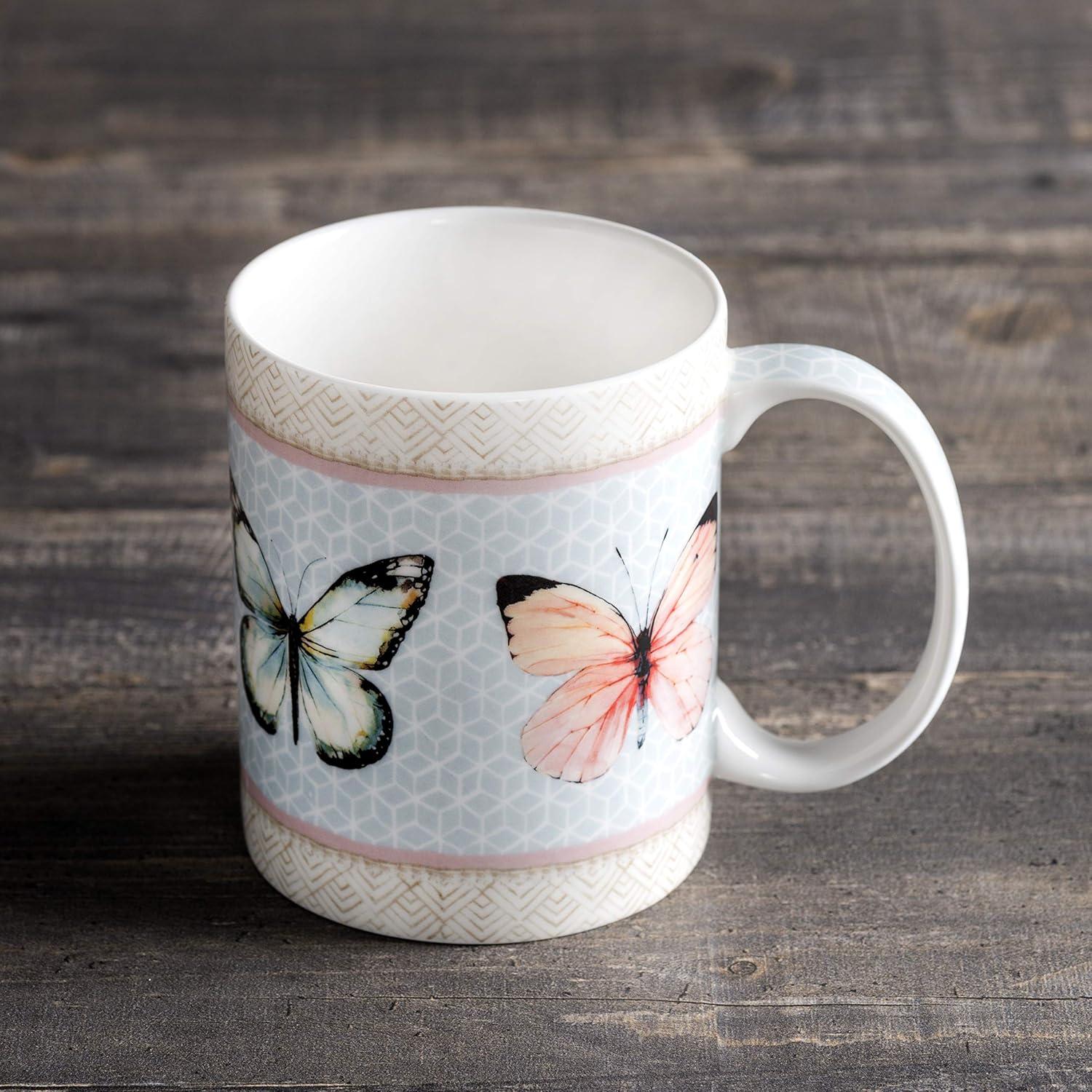 imageMaison d Hermine Coffee Mug with Handles Fine Bone China Pack of One Coffee Mug for Hot Beverages Cappuccino Latte Home Restaurant Perfect for Men ampamp Women Mountain Life  Chalet 15 Ounce2  Blossoms In Spring  Butterfly