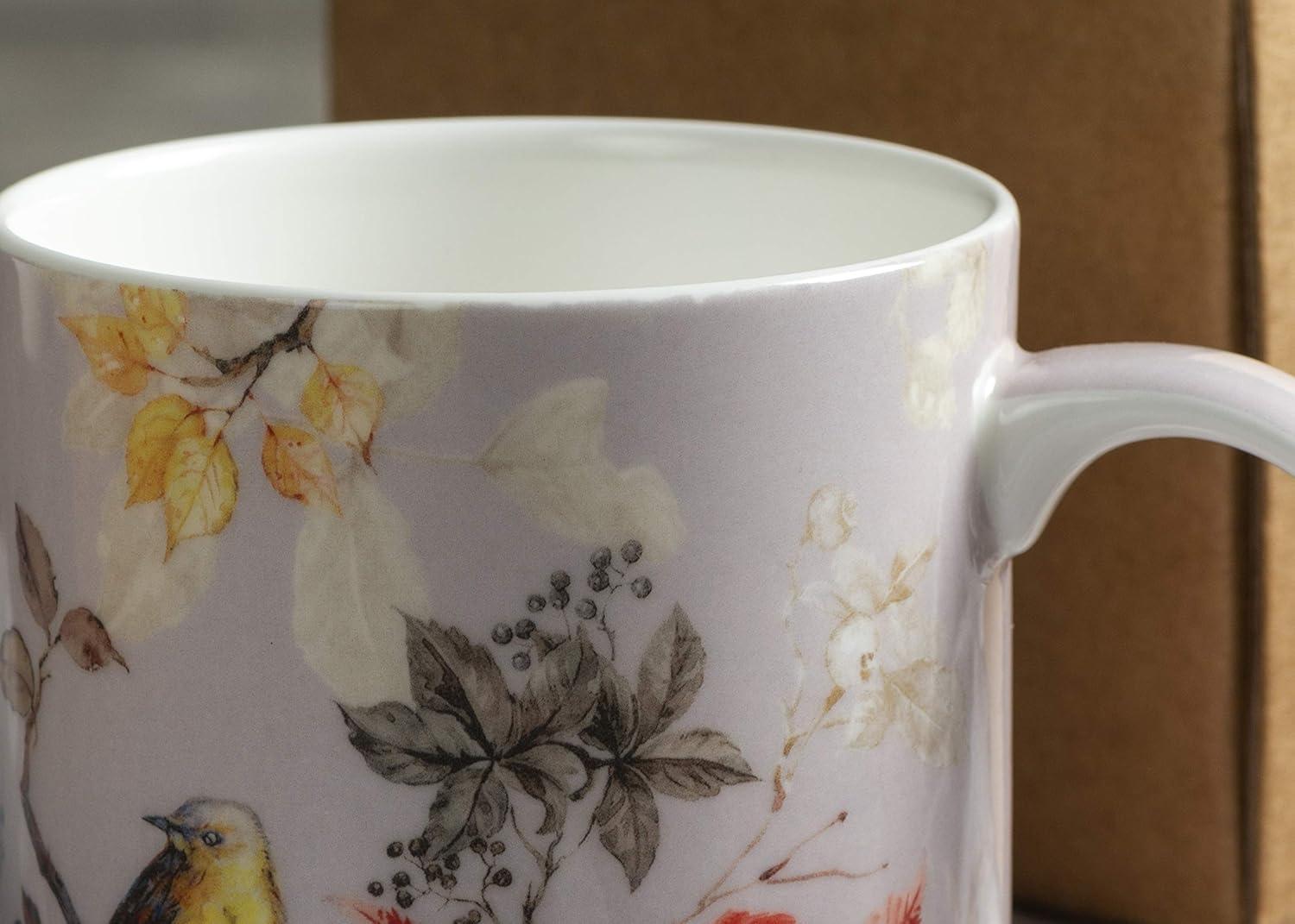 imageMaison d Hermine Coffee Mug with Handles Fine Bone China Pack of One Coffee Mug for Hot Beverages Cappuccino Latte Home Restaurant Perfect for Men ampamp Women Mountain Life  Chalet 15 Ounce6  Equinoxe  Grey Passerine