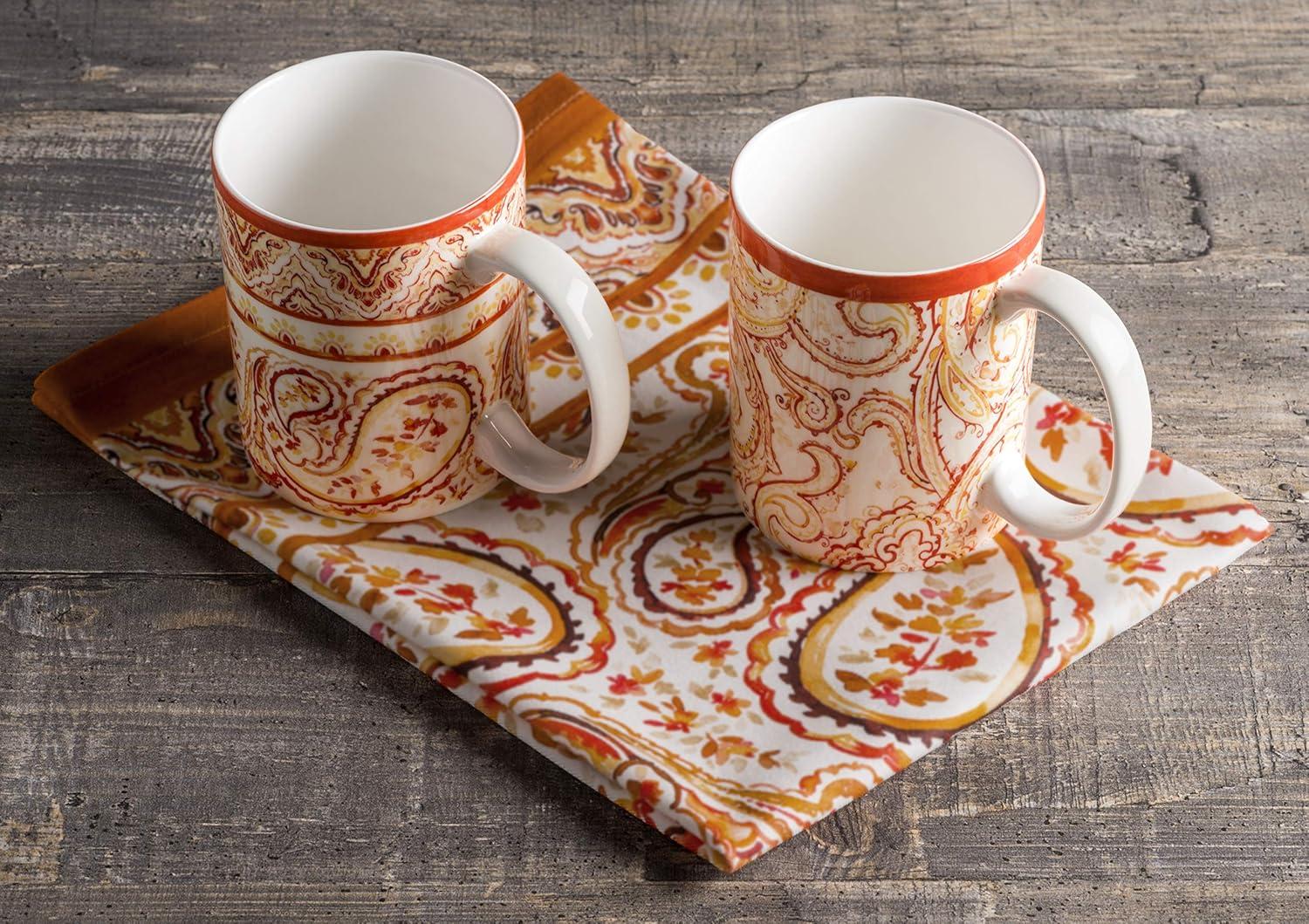 imageMaison d Hermine Coffee Mug with Handles Fine Bone China Pack of One Coffee Mug for Hot Beverages Cappuccino Latte Home Restaurant Perfect for Men ampamp Women Mountain Life  Chalet 15 Ounce3  Palatial Paisley