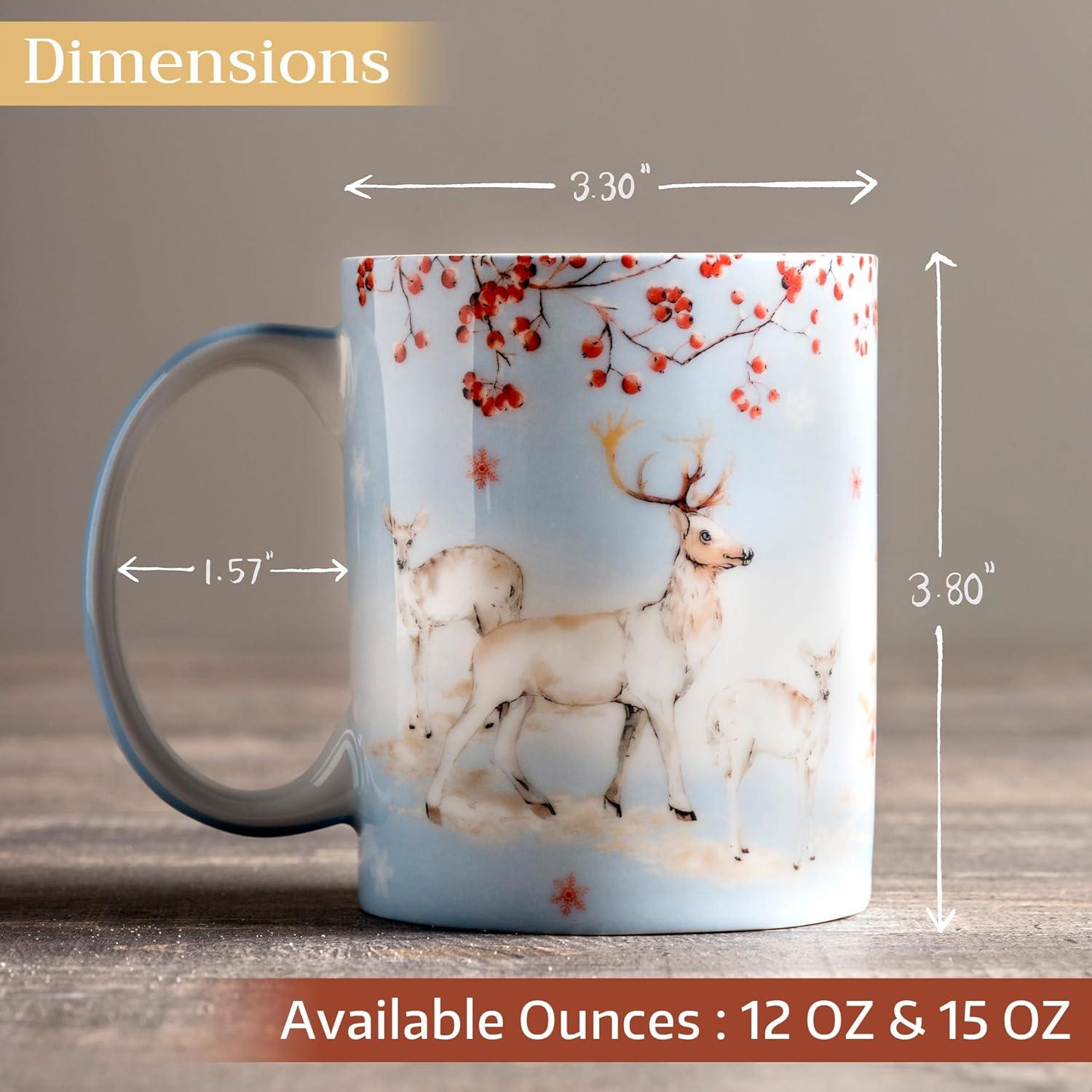 imageMaison d Hermine Coffee Mug with Handles Fine Bone China Pack of One Coffee Mug for Hot Beverages Cappuccino Latte Home Restaurant Perfect for Men ampamp Women Mountain Life  Chalet 15 Ounce5  Fairytale Forest  Snow Tag